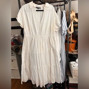 Eloquii Elements Cream Eyelet Blouse